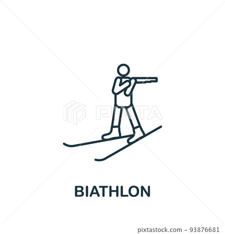 Biathlon icon. Line simple icon for templates, web design and infographics 93876681