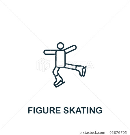 Figure Skating icon. Line simple icon for templates, web design and infographics Figure Skating icon. Line simple icon for templates, web design and infographics 93876705