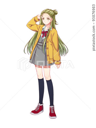 動漫風格少女角色全身插畫 93876983
