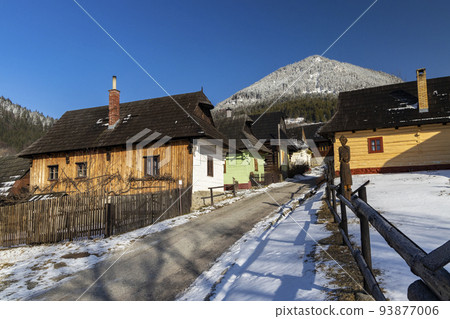 Vlkolinec village UNESCO site in Velka Fatra mountains, Slovakia 93877006