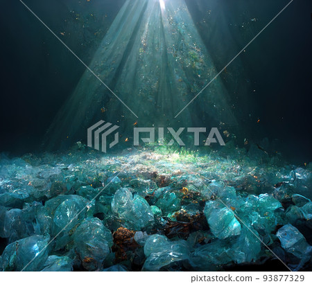 Plastic in water, ecological concept 93877329
