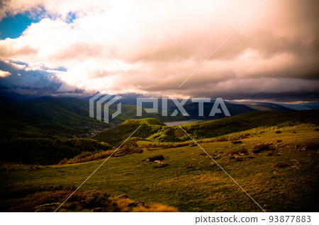 Landscape of Mavrovo national park with mountain and lake, FYR Macedonia Landscape of Mavrovo national park with mountain and lake, FYR Macedonia 93877883