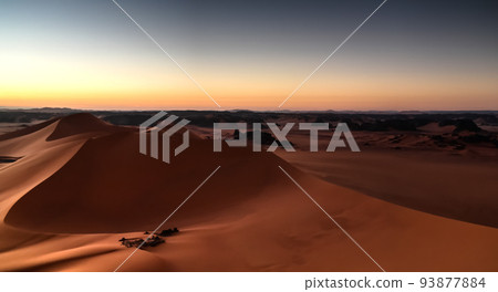 Sunrise view to Tin Merzouga dune, Tassili nAjjer national park, 93877884