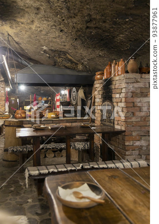 dishes in a medieval tavern, Hungary dishes in a medieval tavern, Hungary 93877961