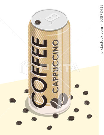 Aluminum can with cappuccino, invigorating... - Stock Illustration ...