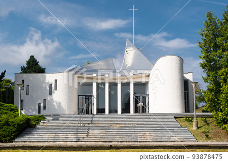 St. Joseph's Church in the village of Senetarov. Modern architecture. South Moravia, Czech Republic. St. Joseph's Church in the village of Senetarov. Modern architecture. South Moravia, Czech Republic. 93878475