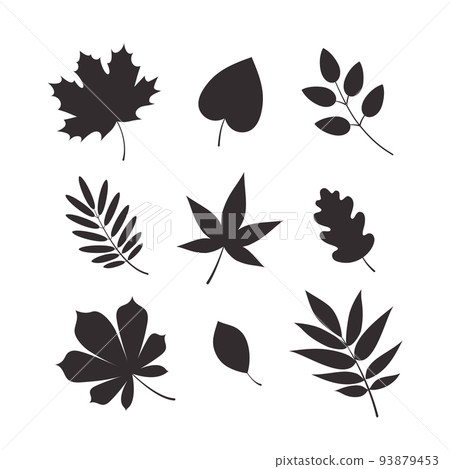 Autumn leaf silhouettes 93879453