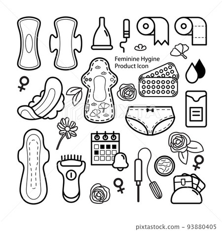 Feminine hygiene products icon editable line stroke. 93880405