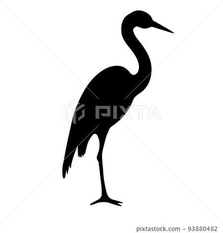 Vector hand drawn doodle sketch heron silhouette Vector hand drawn doodle sketch heron silhouette 93880482