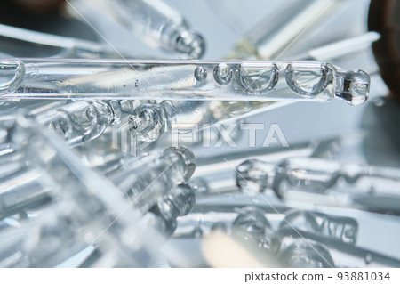 There are a lot of pipettes from cosmetics in one photo. There are a lot of pipettes from cosmetics in one photo. 93881034