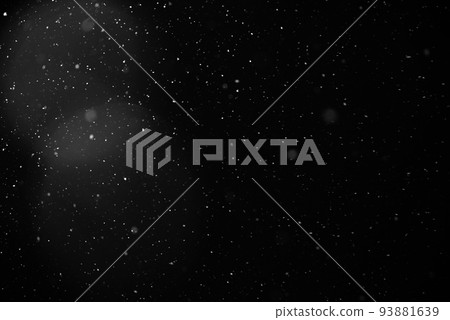 Snowflakes falling down on black background, heavy snow flakes isolated, Flying rain, overlay effect for composition 93881639