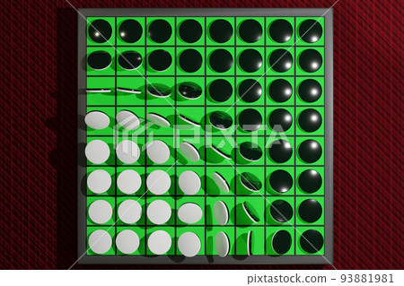 An image of a chain reaction in which the white of one Othello overturns all the blacks An image of a chain reaction in which the white of one Othello overturns all the blacks 93881981