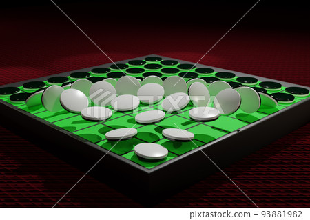 一幅連鎖反應的圖像，其中一個奧賽羅的白色推翻了所有的黑色 93881982