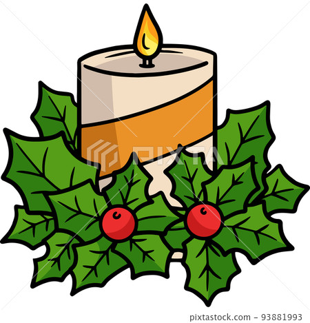 Christmas Candle Cartoon Colored Clipart  93881993