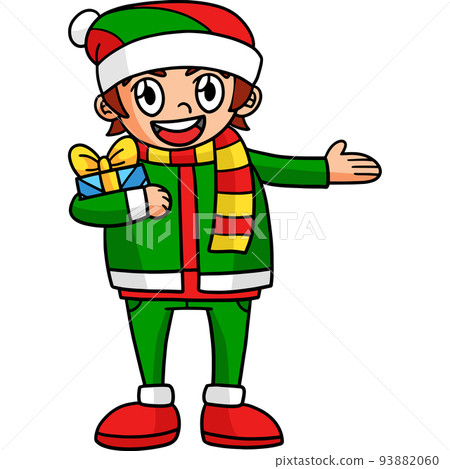 Christmas Boy Cartoon Colored Clipart Illustration Christmas Boy Cartoon Colored Clipart Illustration 93882060