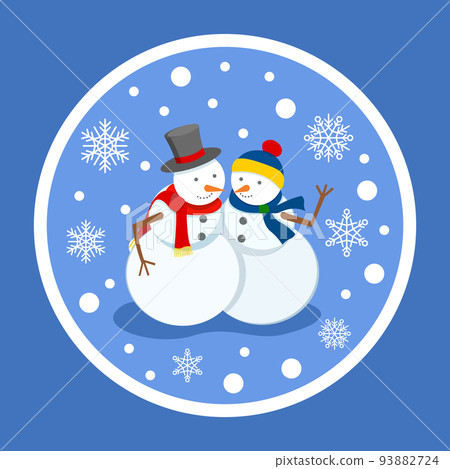 Snowman Winter Characters and Snowing Weather Snowman Winter Characters and Snowing Weather 93882724