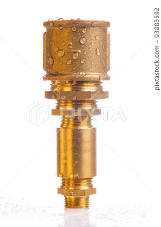 Brass fitting connection isolated on white background 93883592