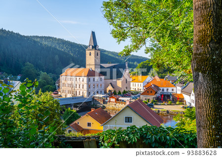 Rozmberk town panorama in South Bohemia 93883628