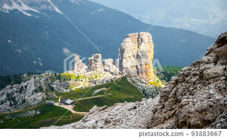 Impressive rock formation in Dolomites Impressive rock formation in Dolomites 93883667