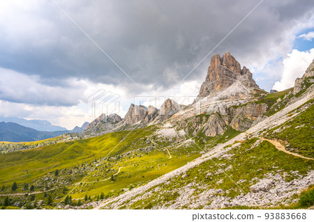 Averau Mountain and Rifugio Averau in Dolomites Averau Mountain and Rifugio Averau in Dolomites 93883668