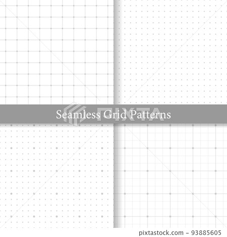 Seamless grid pattern, gray graph paper set 93885605