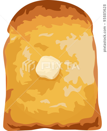 Freshly baked buttered toast illustration material vector 93885628