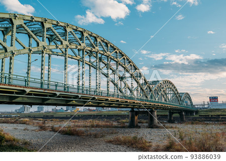 [Ashikaga City, Tochigi Prefecture] Nakabashi Bridge Over the Watarase Tera River 93886039
