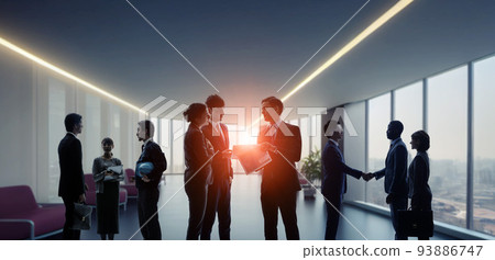 多民族人士在大廳開會 93886747