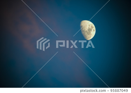 Moon in a sky with clouds,Patagonia Argentina 93887049