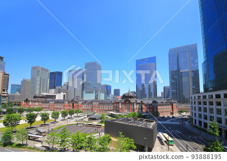 東京站丸之內車站大樓和摩天大樓 東京站丸之內車站大樓和摩天大樓 93888195