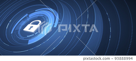internet digital security technology concept for business background. Lock on circuit board internet digital security technology concept for business background. Lock on circuit board 93888994