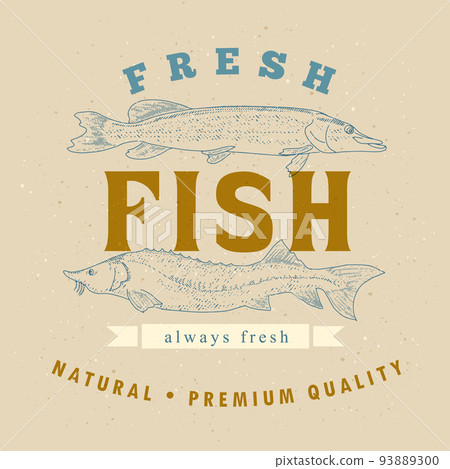 Fish, seafood label Fish, seafood label 93889300