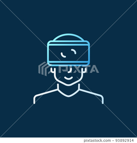 Man with VR glasses vector modern colored linear icon 93892914