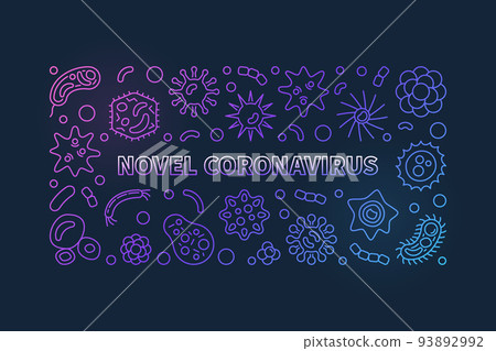 Vector Novel Coronavirus concept linear colorful banner 93892992