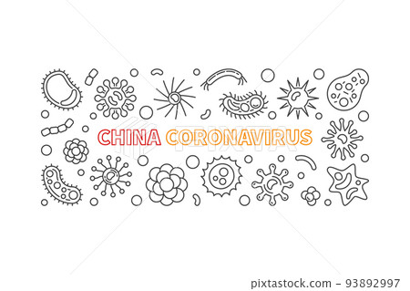 China Coronavirus outline banner. Vector illustration China Coronavirus outline banner. Vector illustration 93892997