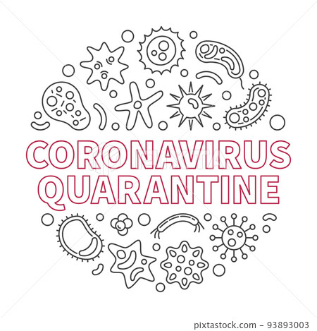 Coronavirus Quarantine vector outline round illustration 93893003