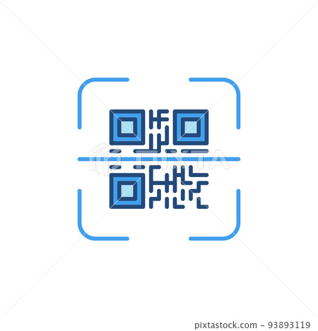 QR Code Scan vector concept colored icon 93893119