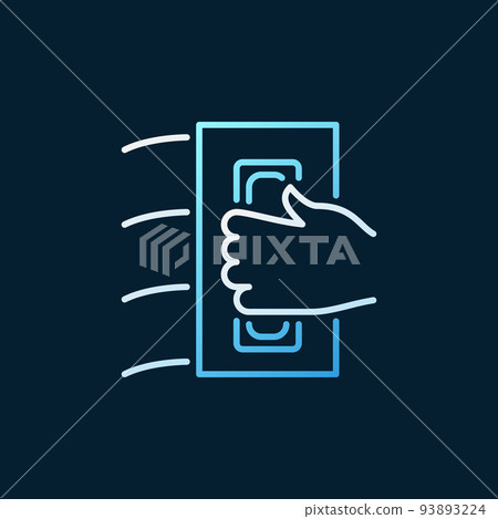 Hand with Trowel vector concept colored outline icon 93893224
