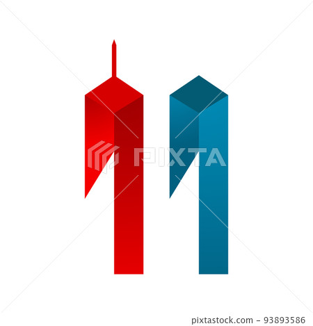 Twin Tower Patriot day Vector icon design Twin Tower Patriot day Vector icon design 93893586