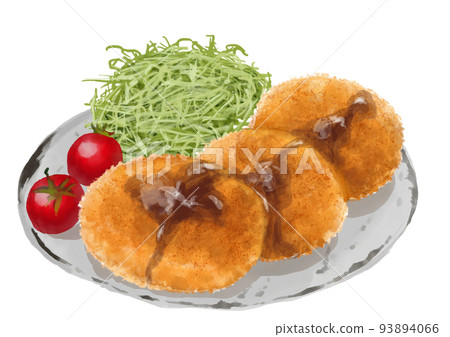 水彩油炸食品_可樂餅01_1 93894066