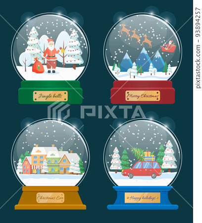 Snow Globes for Christmas Holidays Set of Toys - Stock Illustration ...