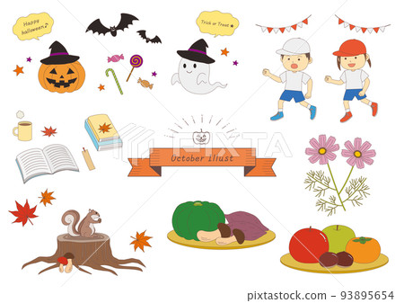 Autumn_October_illustration_set_with main line 93895654