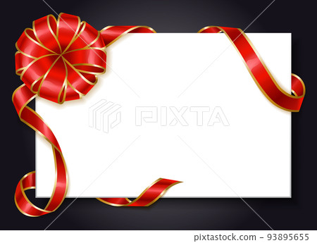 Empty Banner with Ribbon Bow Swirl Custom Vector Empty Banner with Ribbon Bow Swirl Custom Vector 93895655