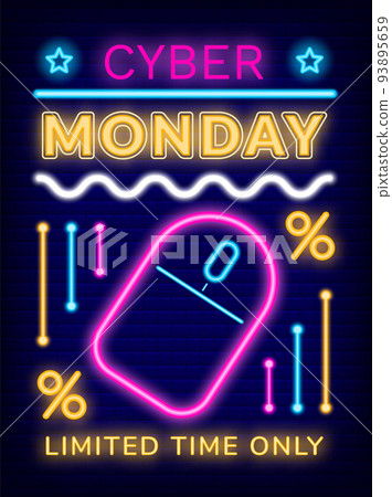 Cyber Monday Limited Time Only, Neon Promo Poster Cyber Monday Limited Time Only, Neon Promo Poster 93895659