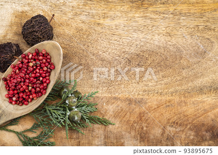 spice and herb on slate 93895675
