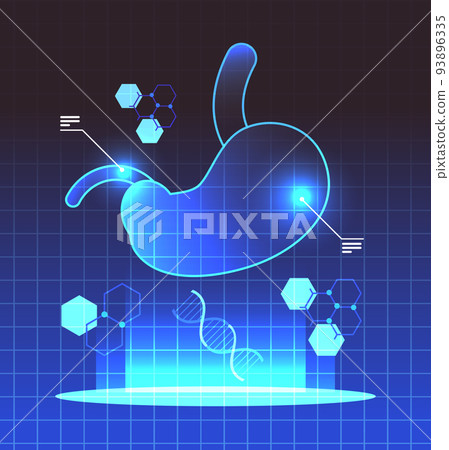 virtual anatomical stomach structure human body internal organ anatomy medicine vr vision headset innovation metaverse 93896335