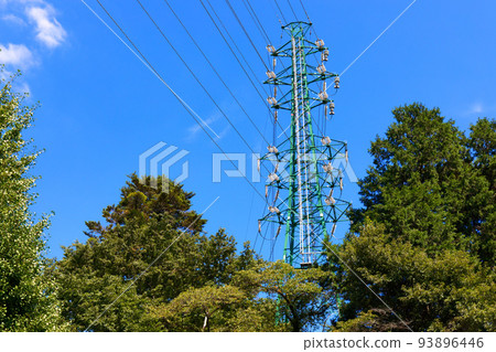 Steel tower and blue sky in Hachimanyama Park, near Tochigi Prefectural Office Steel tower and blue sky in Hachimanyama Park, near Tochigi Prefectural Office 93896446