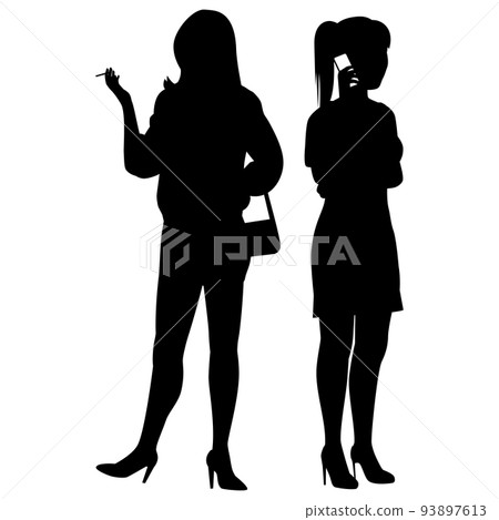 剪影 女生 女孩 93897613