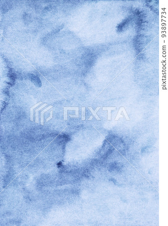 Watercolor light blue and white background. Stains on paper. Watercolor light blue and white background. Stains on paper. 93897734