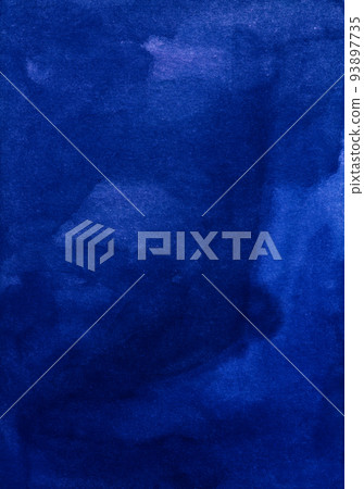 Watercolor dark blue background painting texture. Vintage indigo blue color hand painted watercolour backdrop. Stains on paper. Watercolor dark blue background painting texture. Vintage indigo blue color hand painted watercolour backdrop. Stains on paper. 93897735